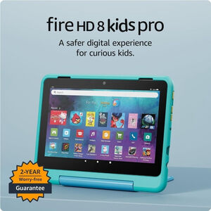 Amazon Fire Tablets HD 8 Kids Pro tablet, Bright 8", 32 GB, Teal Color. New